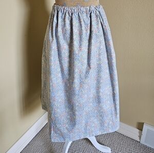 Vintage Handmade A-line Floral Circle Midi Skirt Modest Handcrafted Lined Pocket